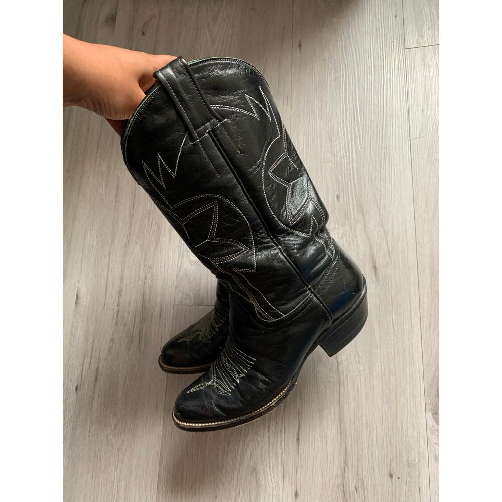 Vintage Leather Cowboy Boots Size 7.5E - Picture 2 of 5